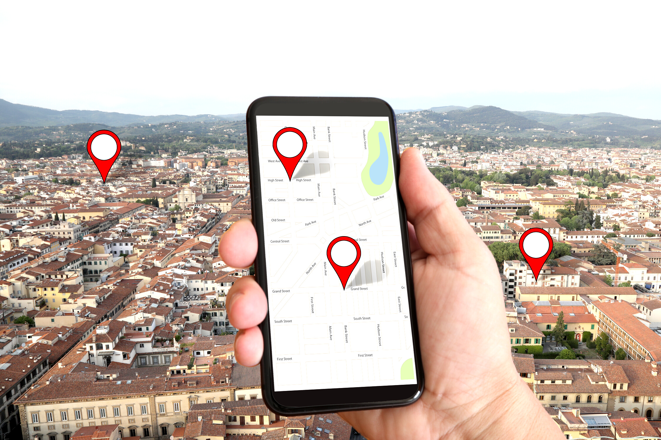 Road map gps navigation mobile phone